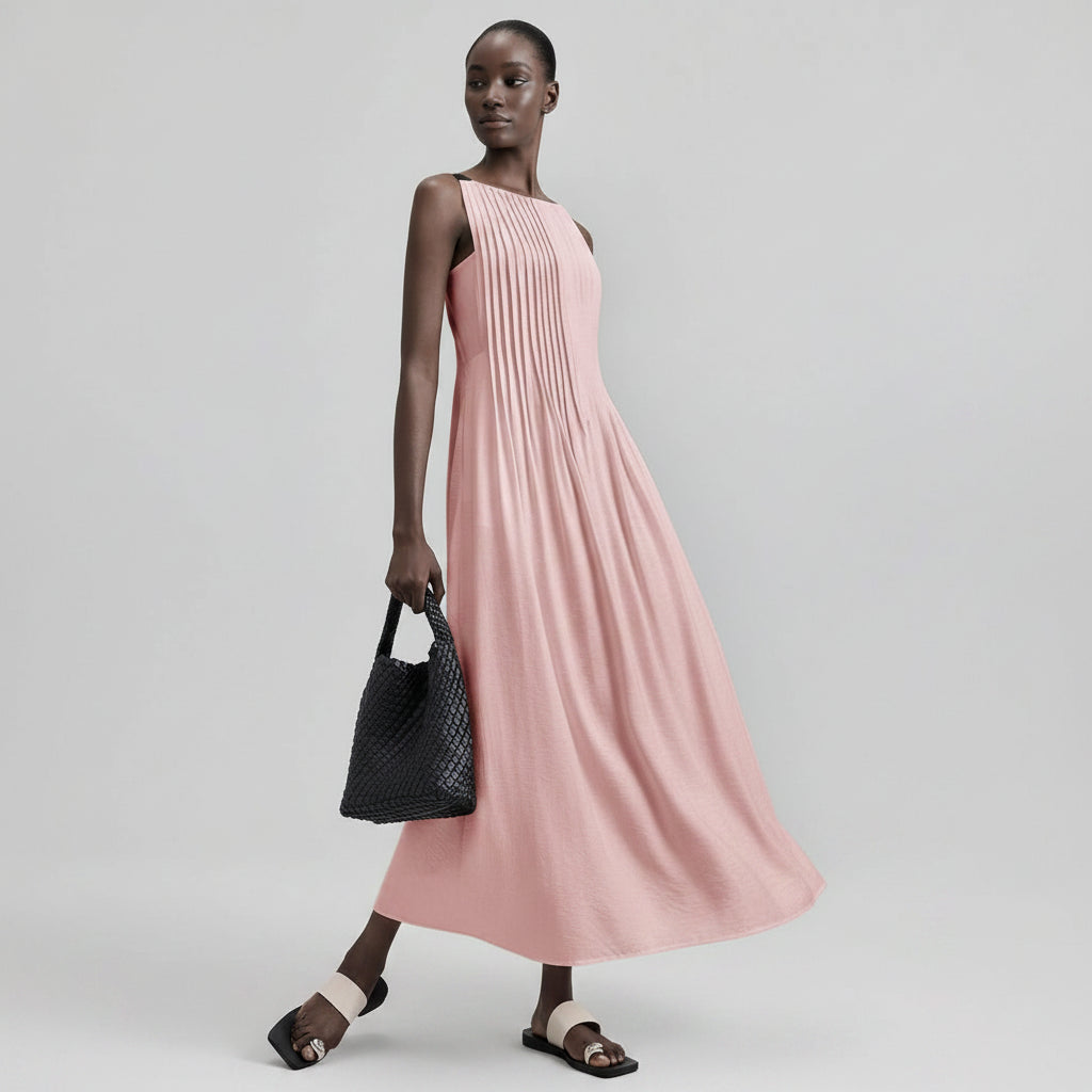 Modern Urban Women’s Pleated Midi Dresses