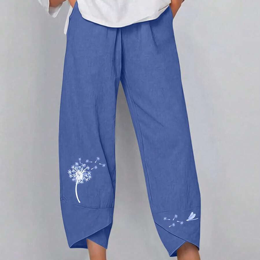 Printed Harem Style Cropped Summer Pants