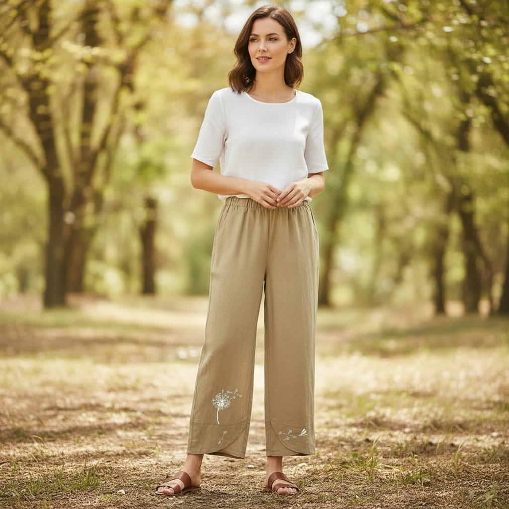 Printed Harem Style Cropped Summer Pants