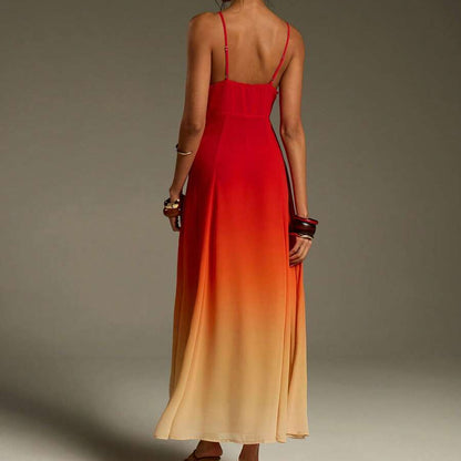 Vacation Style Pleated Square Neck Dresses