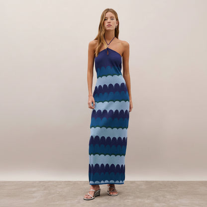 Halter Neck Keyhole Maxi Dresses