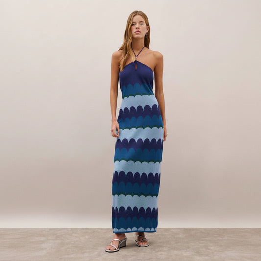 Halter Neck Keyhole Maxi Dresses