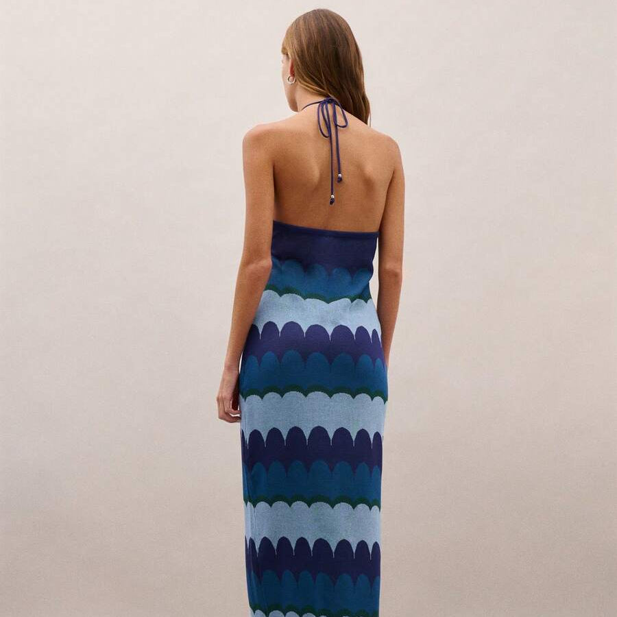 Halter Neck Keyhole Maxi Dresses