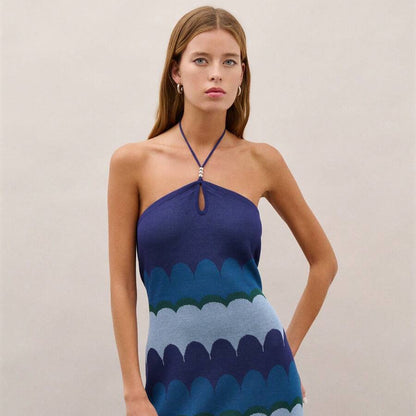 Halter Neck Keyhole Maxi Dresses