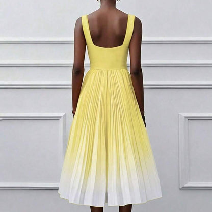 Women’s Casual Elegant Pleated Midi Evening Dress