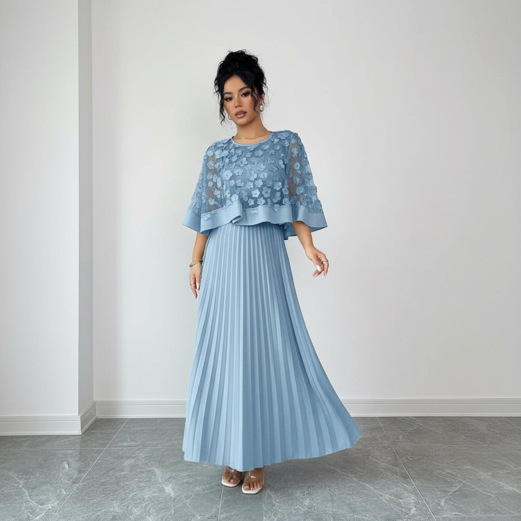 Floral Decor Women’s Pleated Midi Dresses