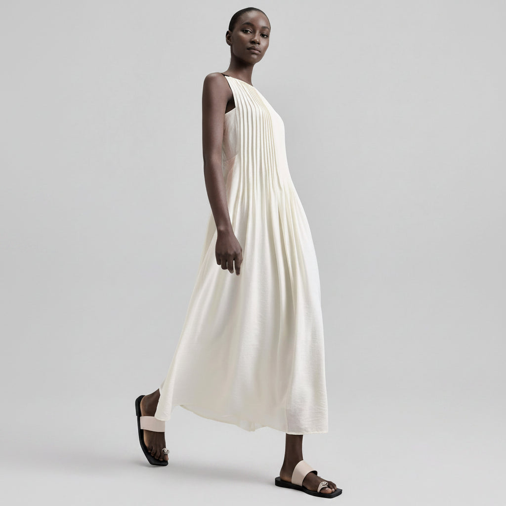 Modern Urban Women’s Pleated Midi Dresses