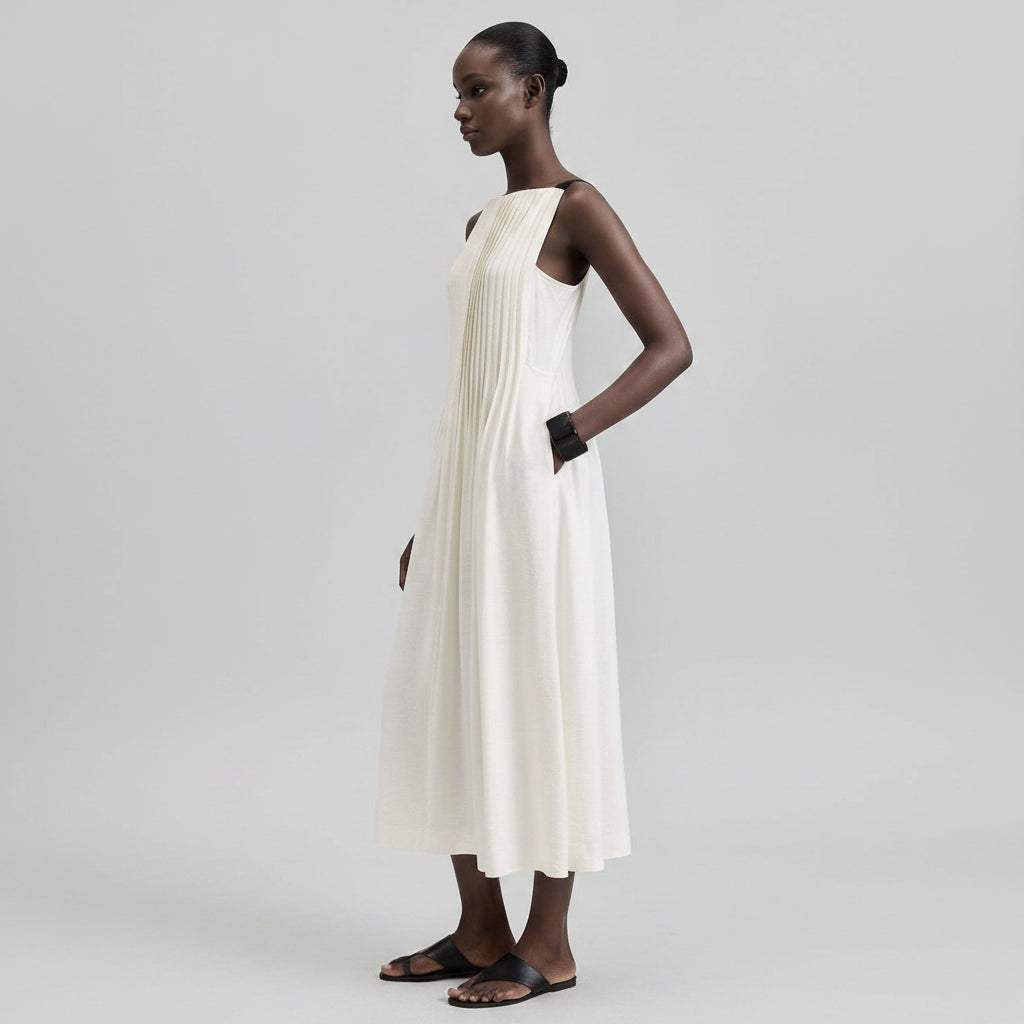 Modern Urban Women’s Pleated Midi Dresses