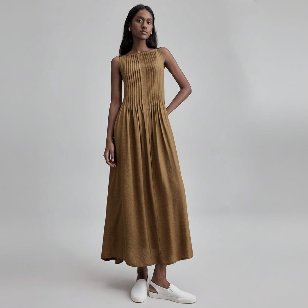 Modern Urban Women’s Pleated Midi Dresses