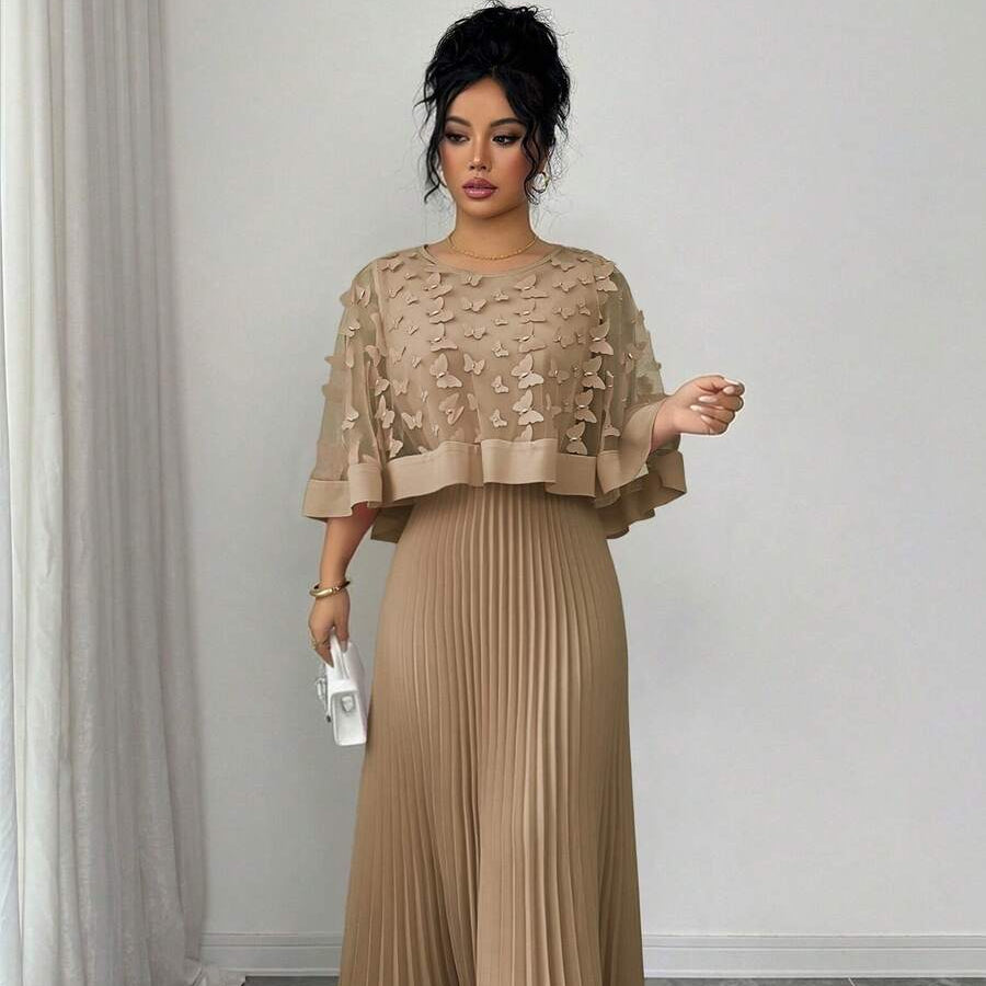 Floral Decor Women’s Pleated Midi Dresses