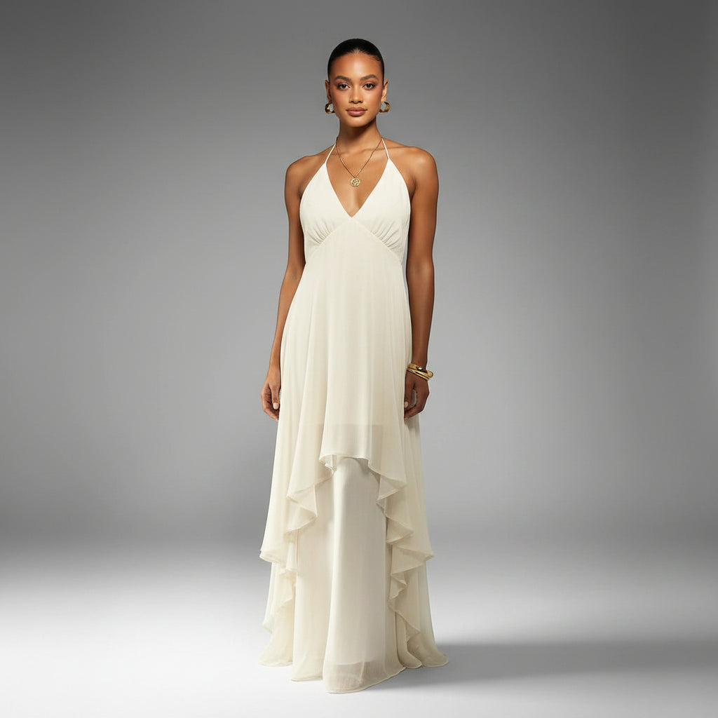 Flowy Summer Keyhole Maxi Dresses