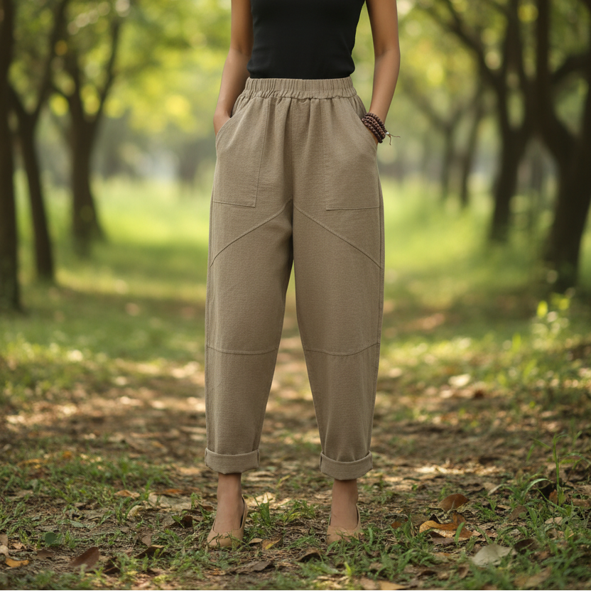 Loose Fit Cropped Summer Pants