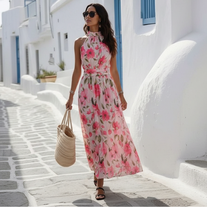 Sleeveless Summer Keyhole Maxi Dresses