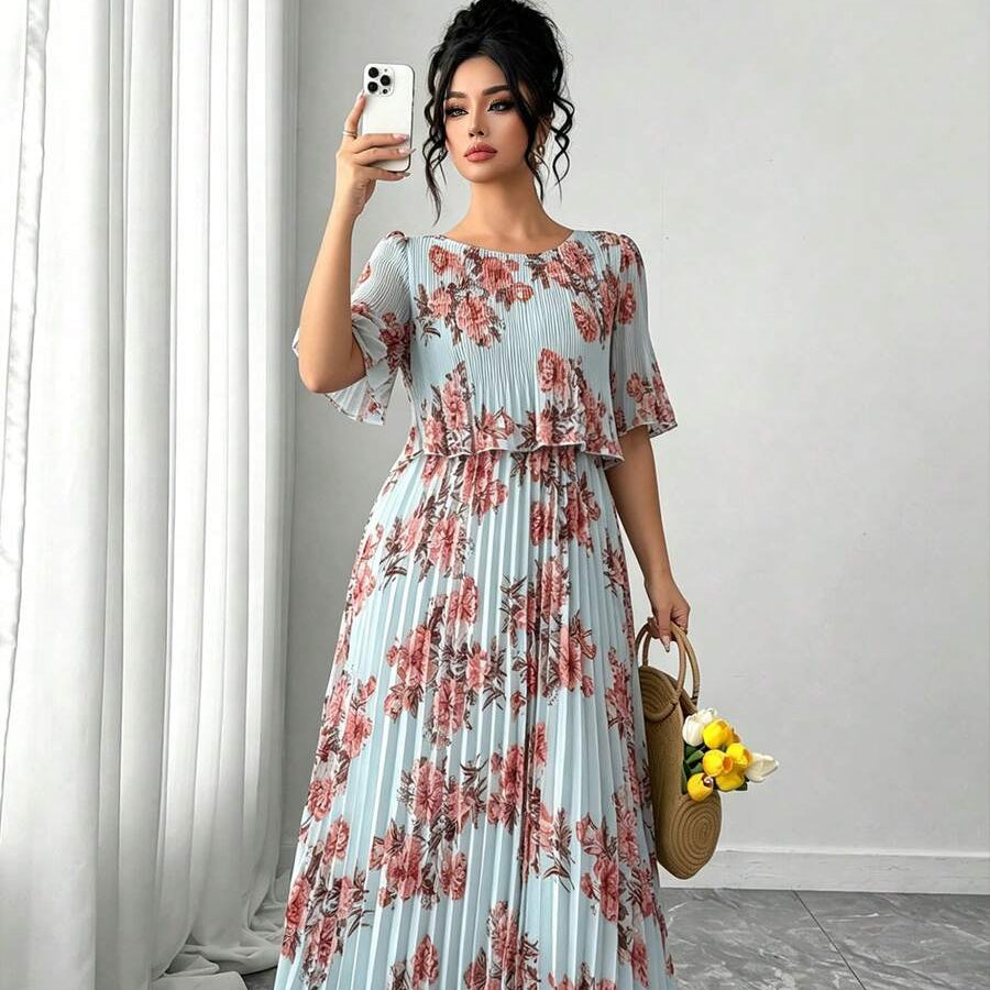 Spring Summer Women’s Pleated Midi Dresses