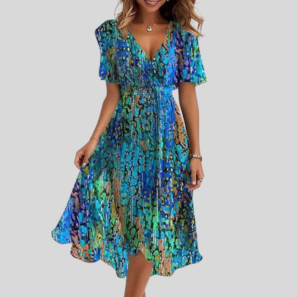 Relaxed Short Sleeve Midi Dress