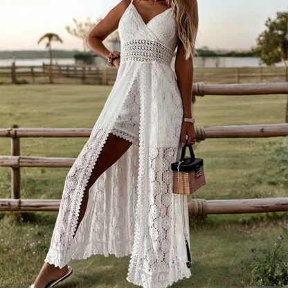 Floral Lace Sleeveless Maxi Dress