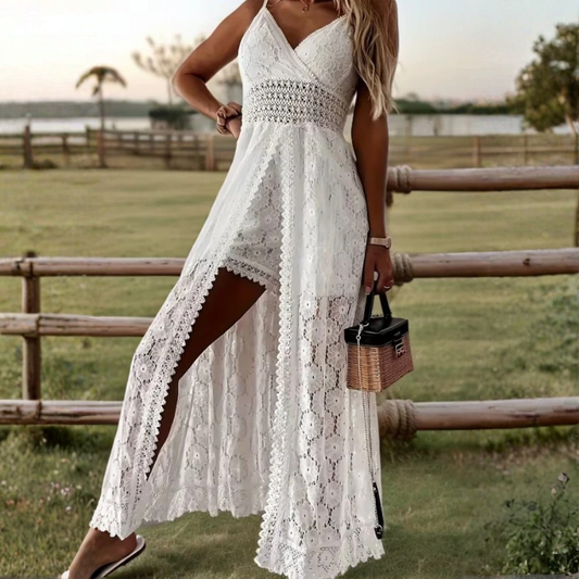 Floral Lace Sleeveless Maxi Dress