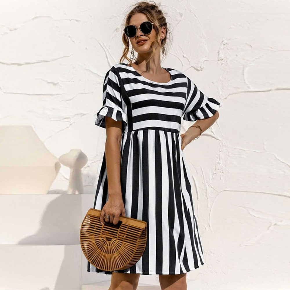 Vintage Stripe Midi Dress