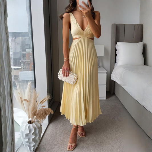 Graceful Midi Dress Twist Front