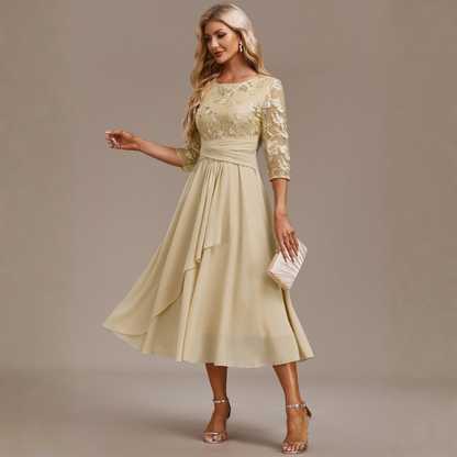 Delicate Embroidered Midi Dress