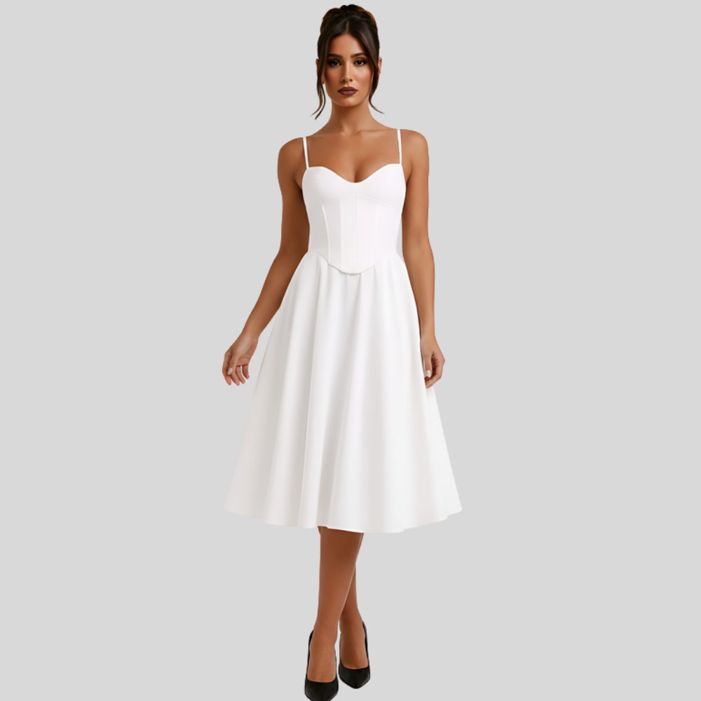 Sleek Bustier Midi Dress