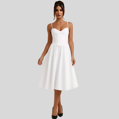 Sleek Bustier Midi Dress