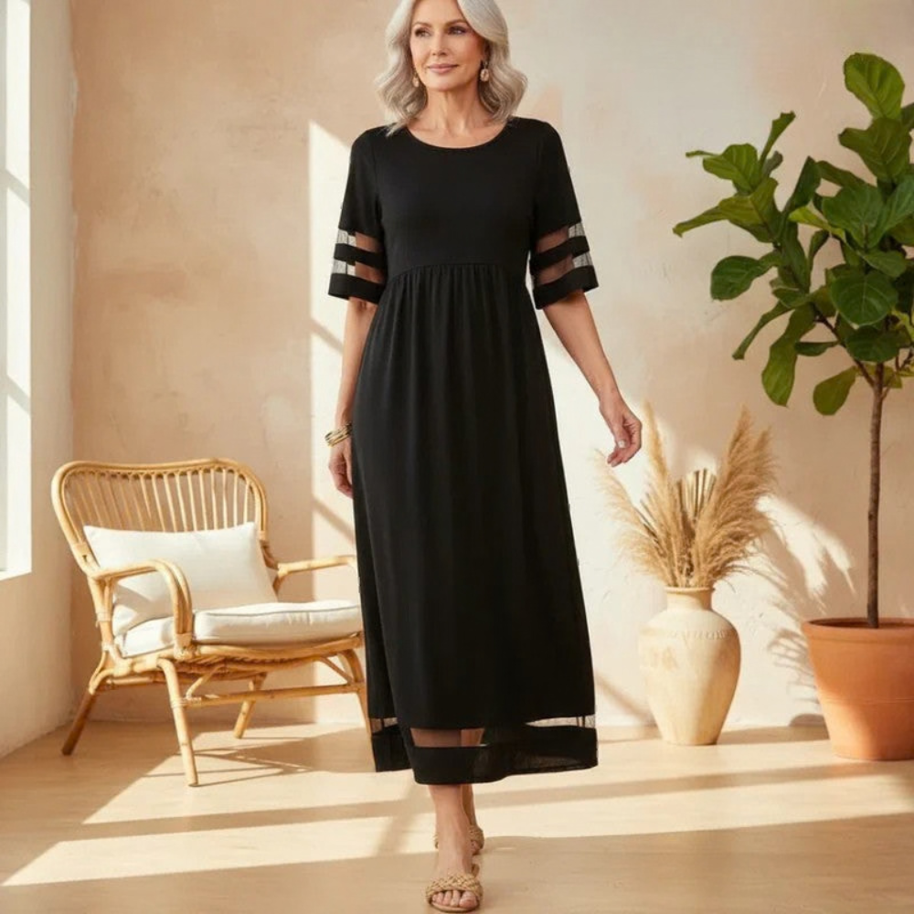 Graceful Midi Dress Empire Waist