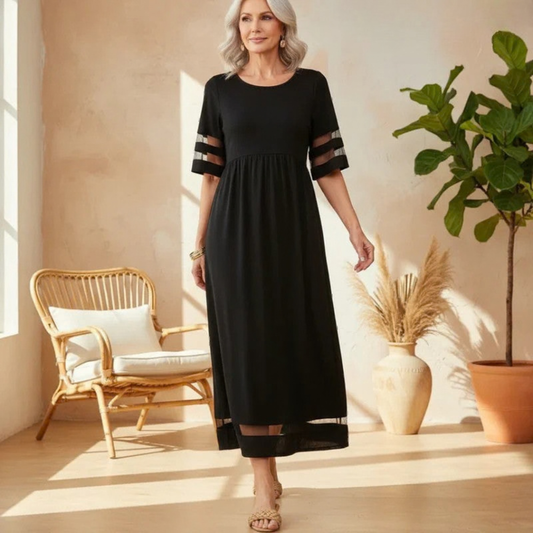Graceful Midi Dress Empire Waist