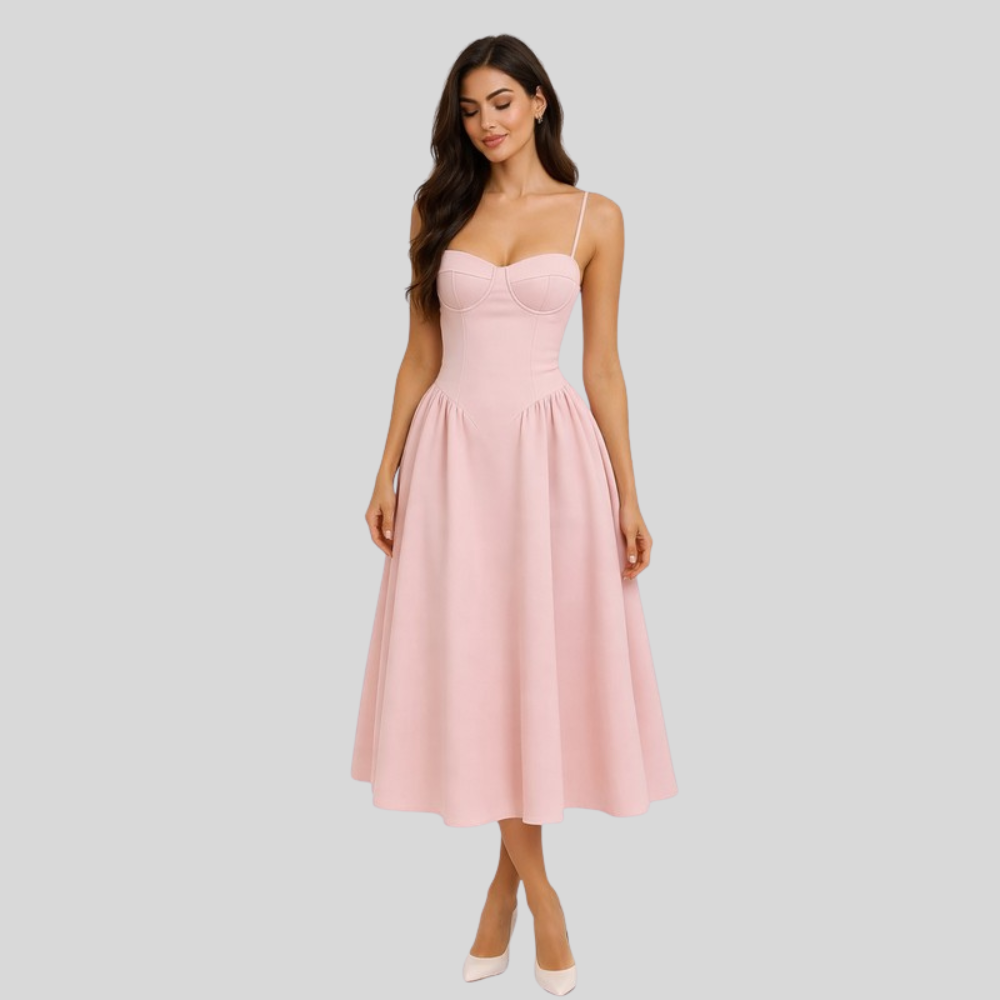 Sculpted Corset Midi Dress