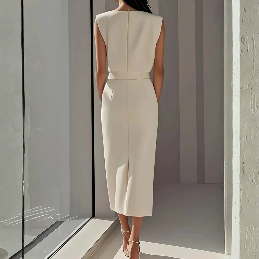 Chic Midi Dress Side Slit