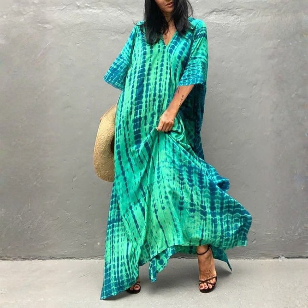 Airy Chiffon Caftan Maxi Dress