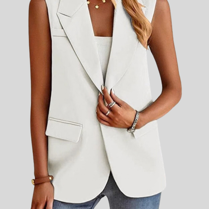 Polished Sleeveless Blazer Vest