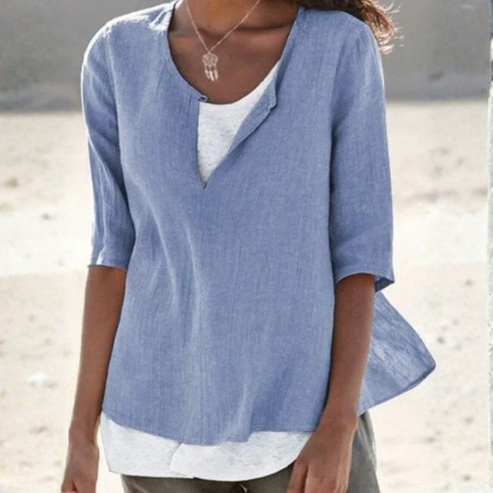 Flowing VNeck High Low Top