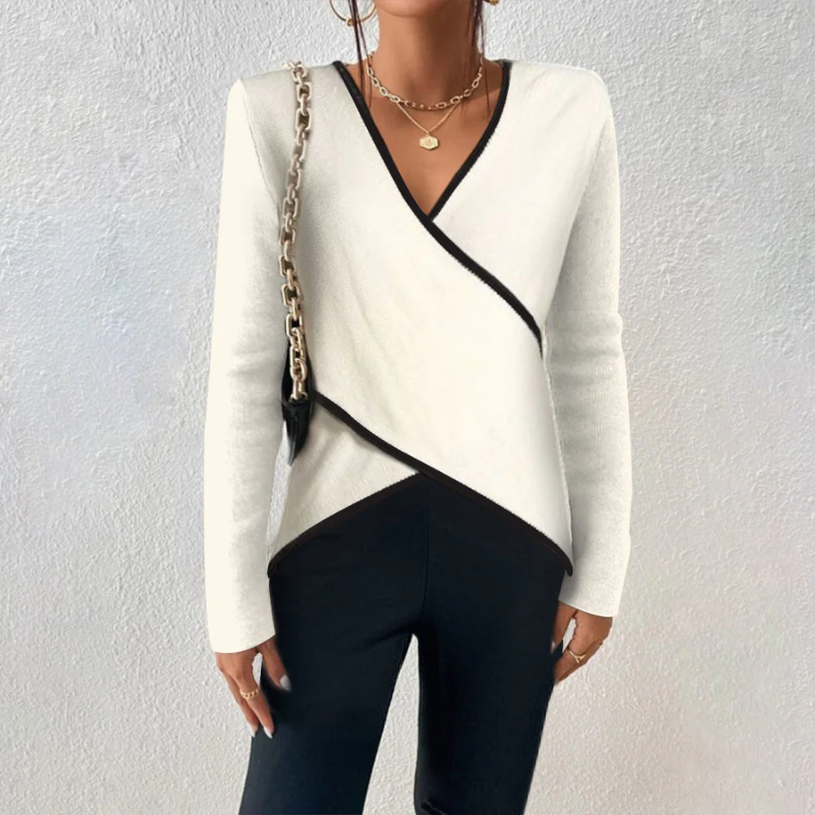 Sleek Knit Wrap Sweater