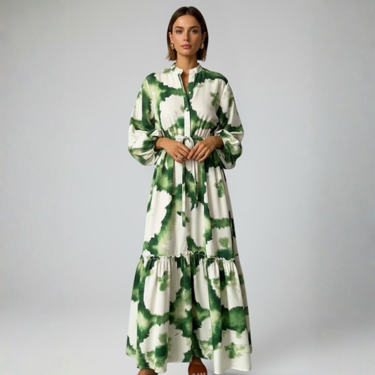 Graceful V Neck Maxi Dress