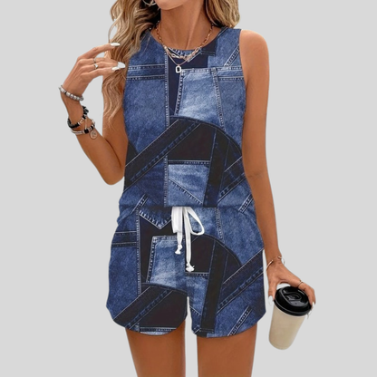 Airy Tartan Two Piece Set