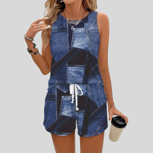 Airy Tartan Two Piece Set