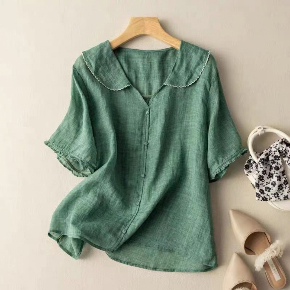 Vintage Blouse Scalloped Collar