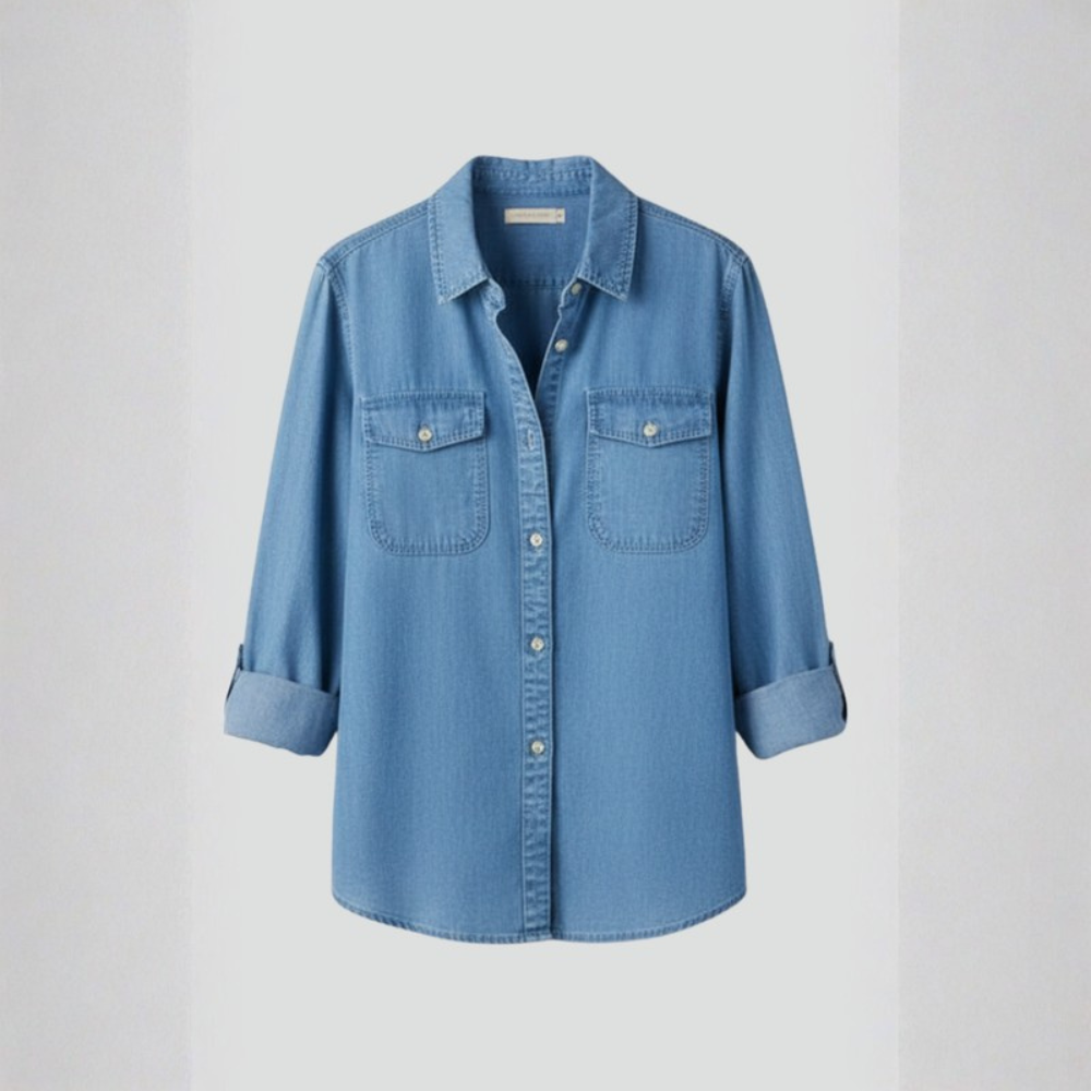 Structured Denim Shirt Button Front