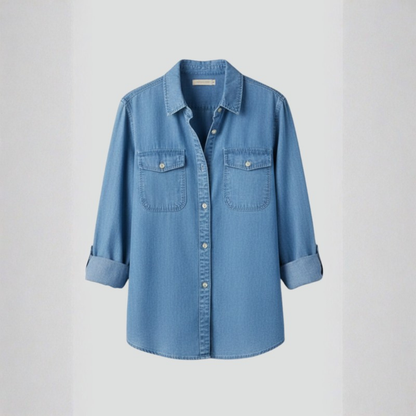 Structured Denim Shirt Button Front