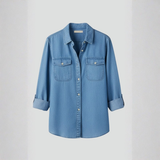 Structured Denim Shirt Button Front