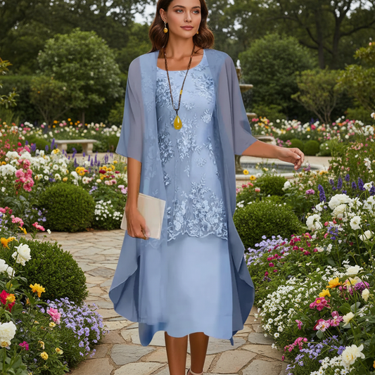 Airy Chiffon Two Piece Dress