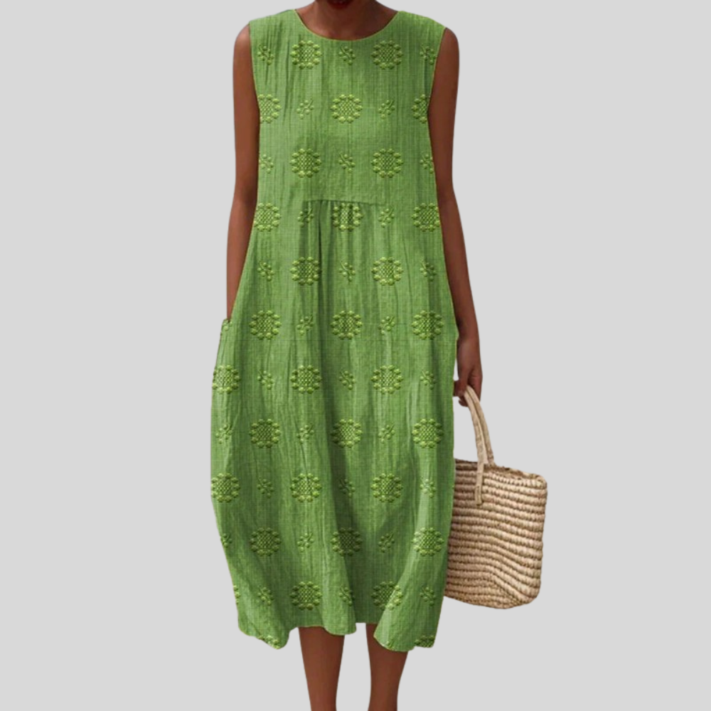 Embroidered Sleeveless Dress