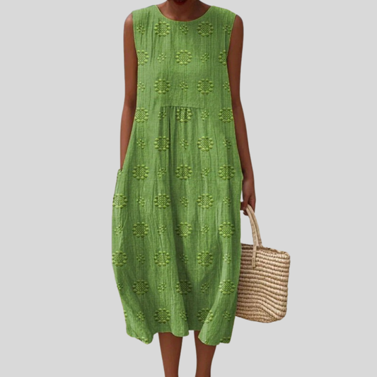 Embroidered Sleeveless Dress
