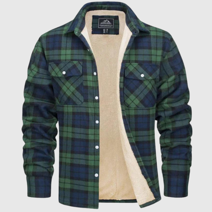 Warm Lined Plaid Casual Jacket