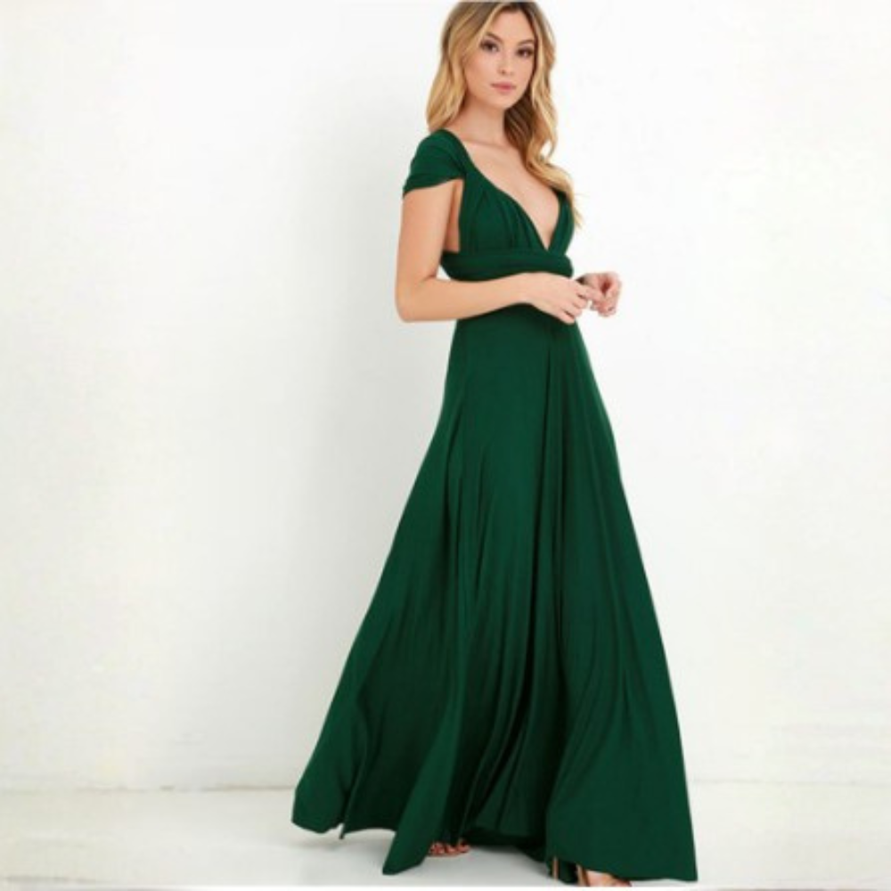Airy Chiffon Wrap Maxi Dress