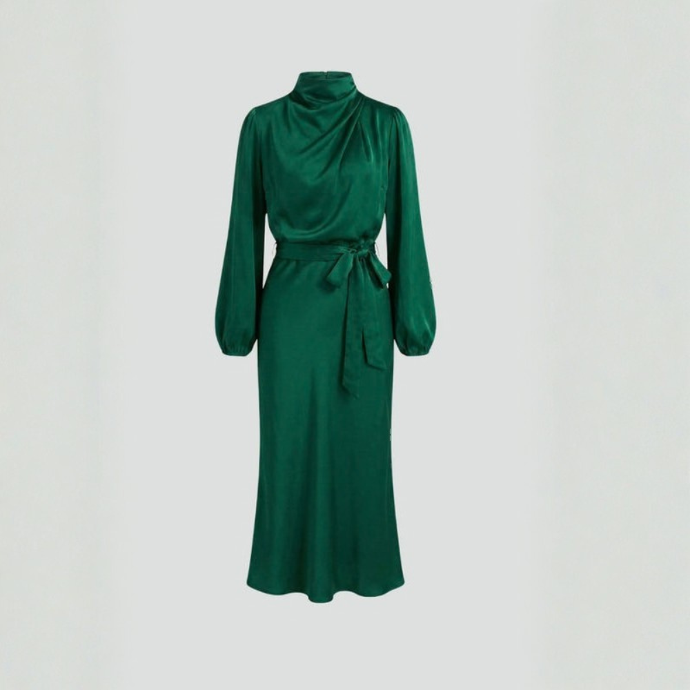 Graceful Midi Dress Long Sleeve