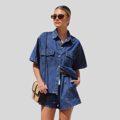 Vintage Denim Two Piece Set