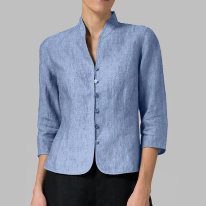 Sleek Blouse Stand Collar