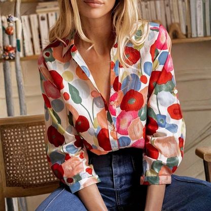 Floral Blouse Button Front